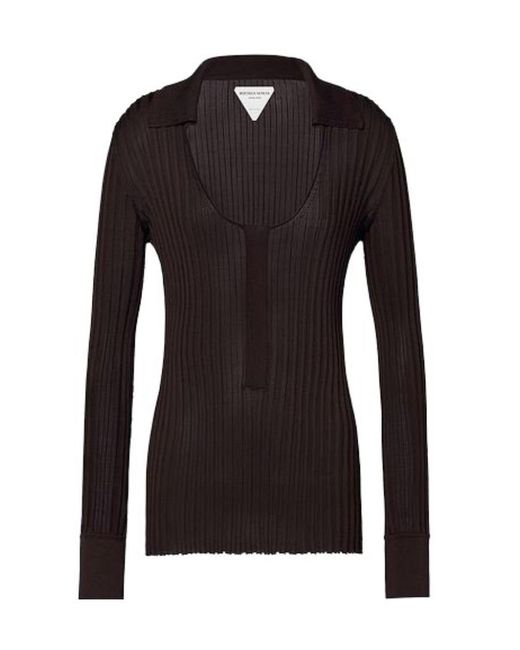 Bottega Veneta Black Long Sleeve Knit T-Shirt