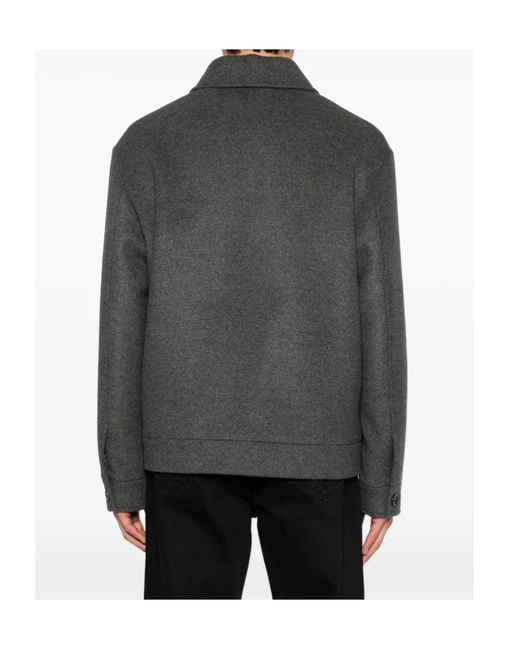 Valentino Gray Button-Up Straight Hem Jacket for men