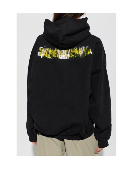 Balenciaga Black Spray Logo Zipped Hoodie