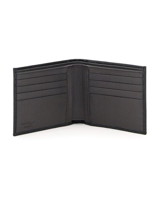Ferragamo Black Ferragamo Gancini Bi-Fold Wallet for men