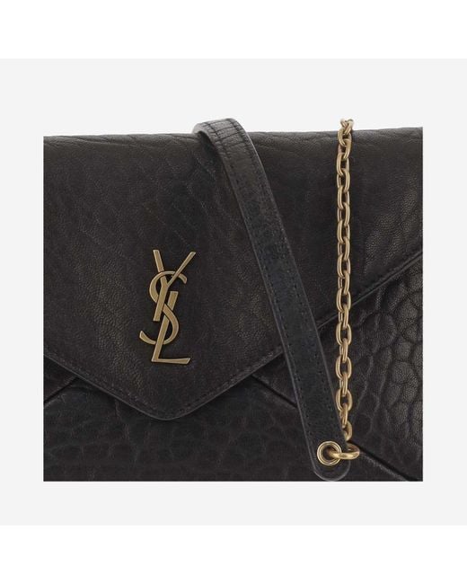 Saint Laurent Black Envelope Logo Plaque Crossbody Bag
