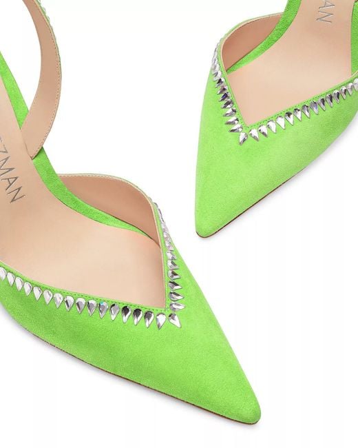 Stuart Weitzman Green Exposed High Heels