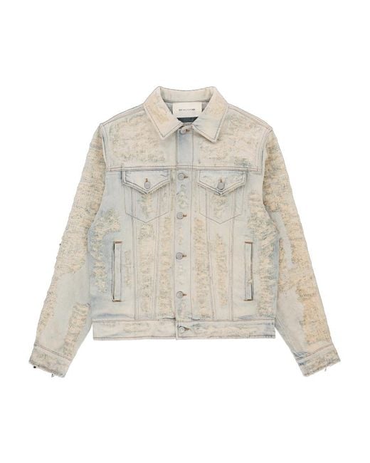 1017 ALYX 9SM Natural 1017 9Sm Distressed Long-Sleeved Denim Jacket for men