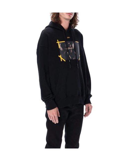 Off-White c/o Virgil Abloh Blue Arrows Caravaggio Print Hoodie for men