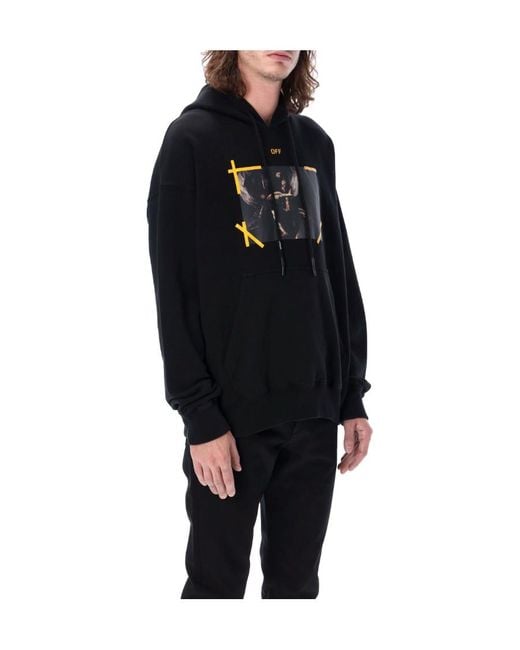 Off-White c/o Virgil Abloh Blue Arrows Caravaggio Print Hoodie for men