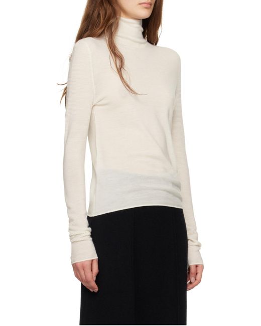Lisa Yang White Lory Turtleneck