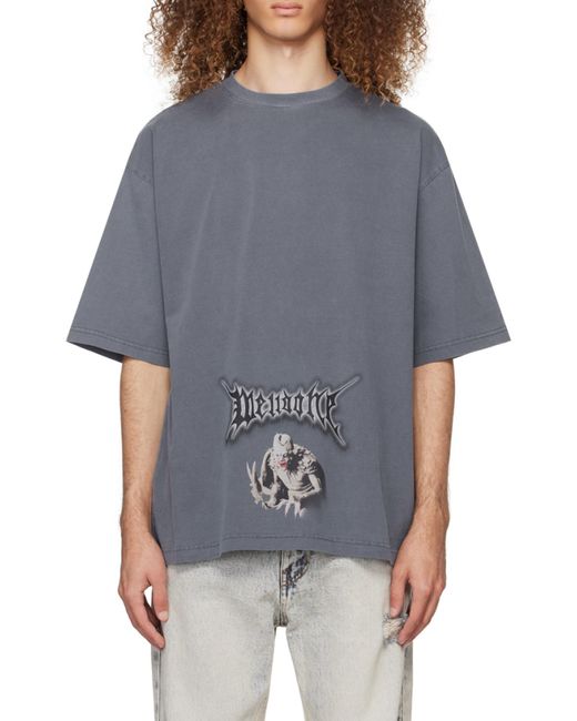 we11done Blue Monster Graphic-Print T-Shirt for men