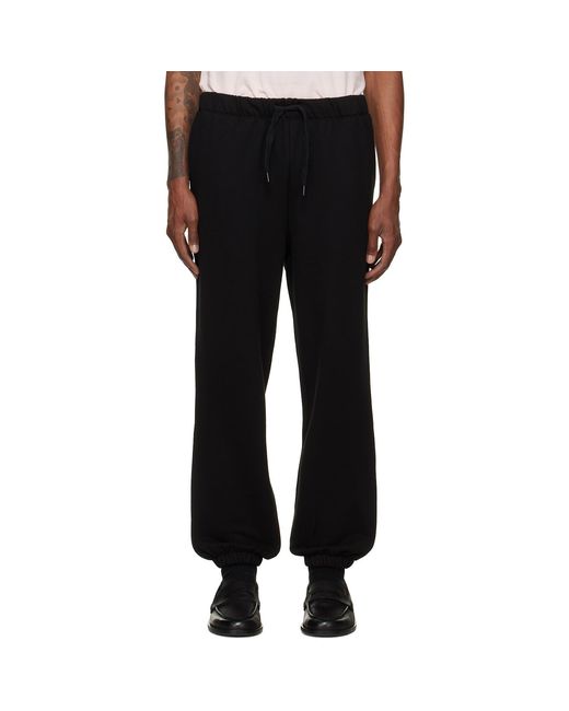 Boss Black Drawstring Elasticated-Cuff Track Pants for men