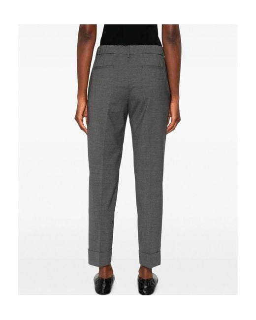 Berwich Gray Pressed-Crease Turned-Up Trousers