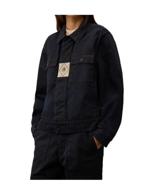 C P Company Black Coated Denim Jacket for men