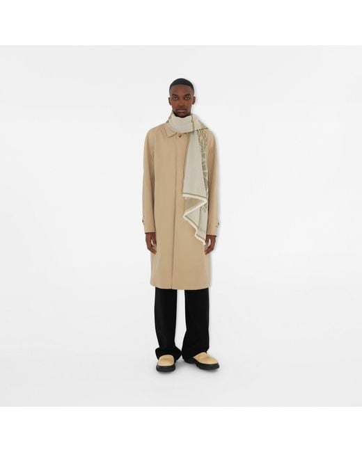 Burberry Natural Ekd Logo-Jacquard Frayed-Edge Scarf for men