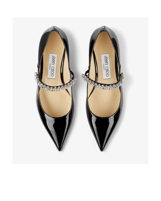 Jimmy Choo Black Bing Embellished Flat Shoes