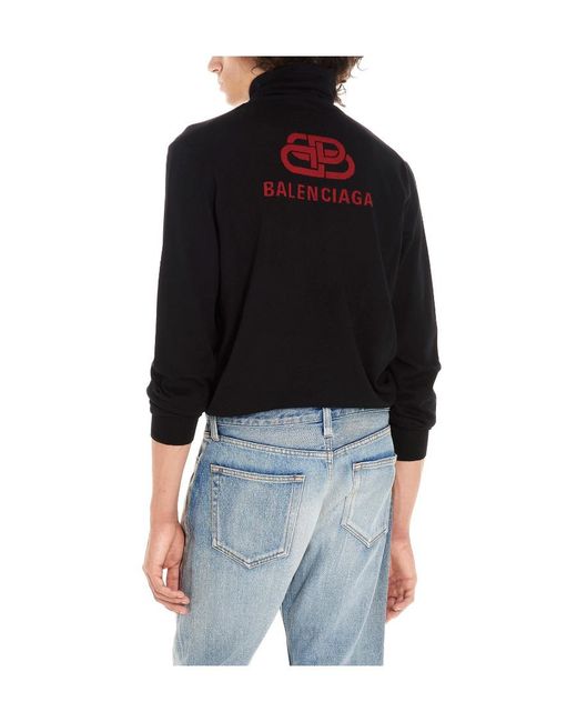 Balenciaga Black Logo Knitted Pullover for men