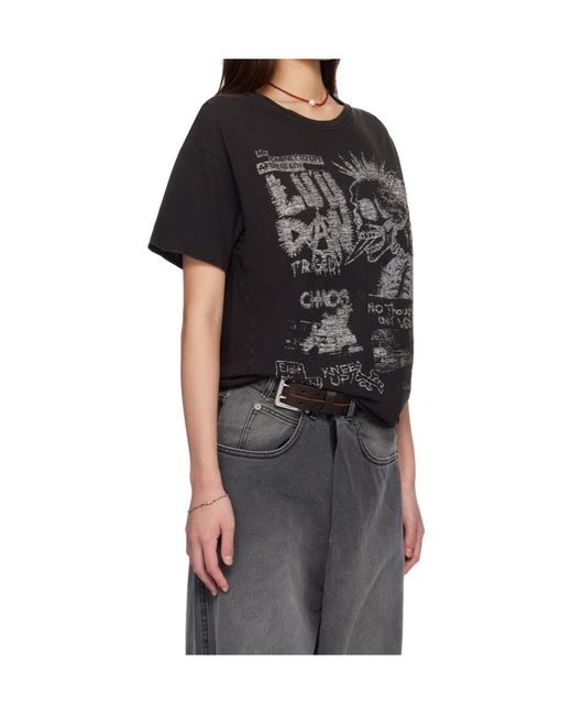 Lu'u Dan Black Thrash Crew Neck T-Shirt for men