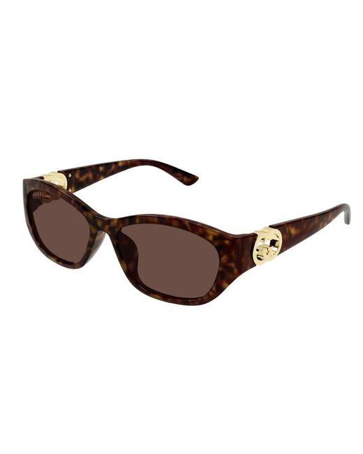 Gucci Brown Eyewear Round-Frame Sunglasses