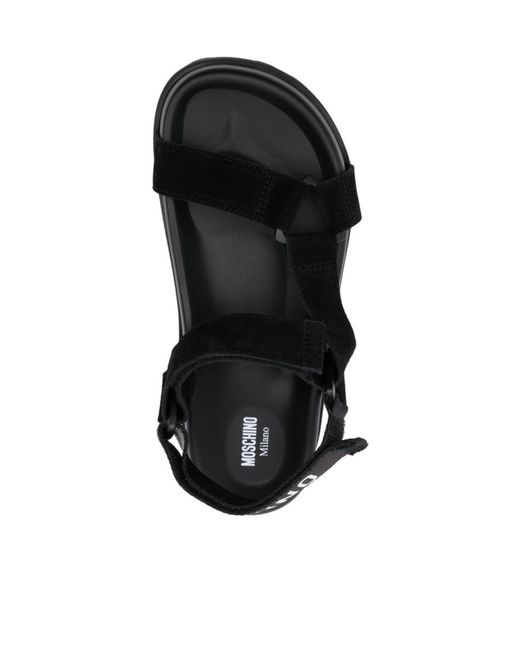 Moschino Black Touch-Strap Fastened Open-Toe Sandals