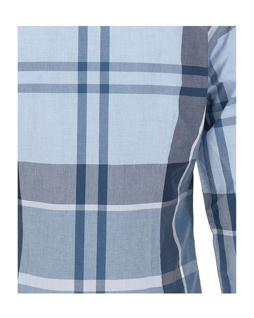 Barbour Blue Check-Pattern Button-Down Shirt for men
