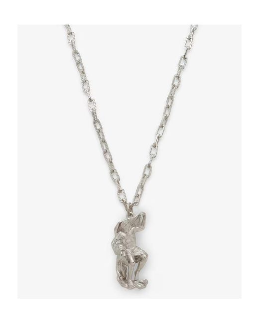 Fendi White Zodiac Aquarius Necklace
