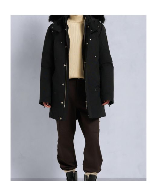 Moose Knuckles Black Hooded Zip-Up Parka for men