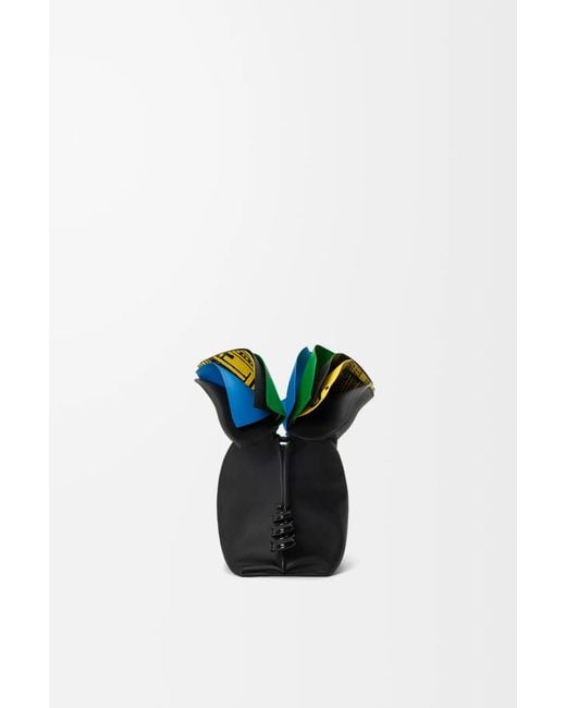 Loewe Black Medium Millefeuille Flamenco Clutch Bag
