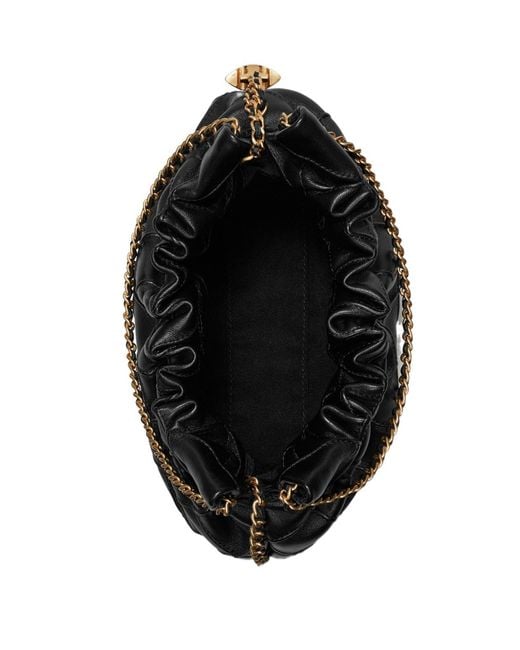 Tory Burch Black Fleming Drawstring Mini Hobo Bag