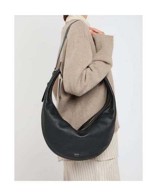 Khaite Black Augustina Grained Leather Shoulder Bag