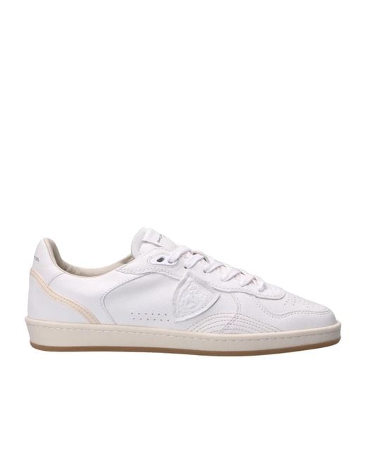 Philippe Model White Leather Sneakers With Light Sole for men
