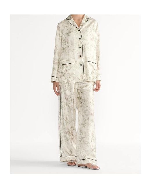 Dior White Floral Print Pyjama Pants