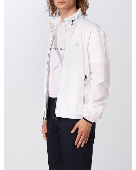 ARMANI EXCHANGE White Logo Patch Zipped Jacket for men