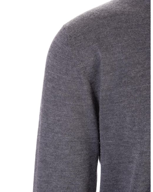 Fedeli Gray Long-Sleeved Crewneck Jumper for men