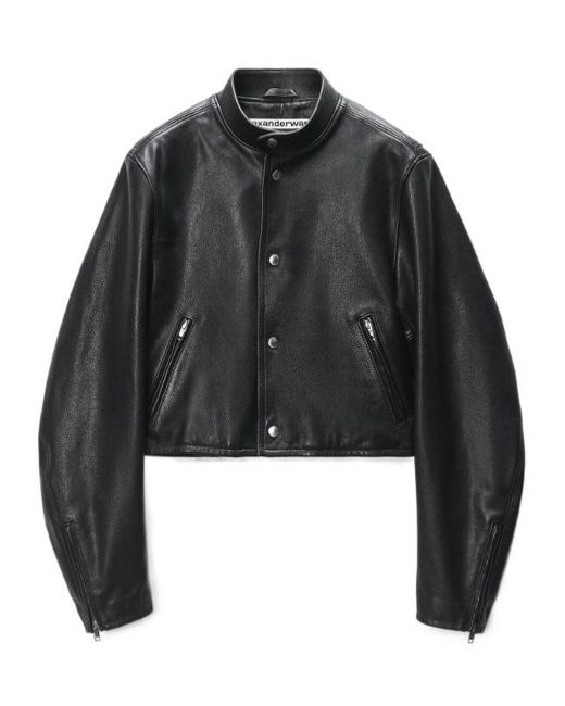Alexander Wang Black Buttoned Leather Jacket