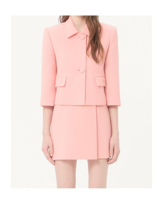 Valentino Pink Wool Crepe Jacket