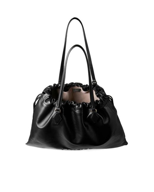 Jimmy Choo Black Large Drawstring Tote Bag