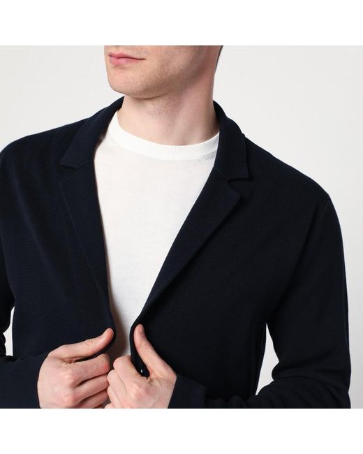 Roberto Collina Blue Textured Knit Jacket for men