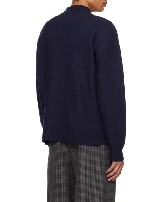 Jil Sander Blue Crewneck Knitted Jumper for men