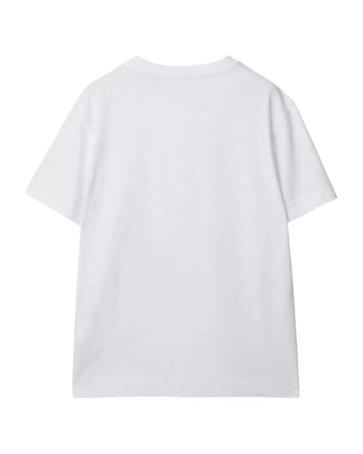 Burberry White Knight-Printed Crewneck T-Shirt