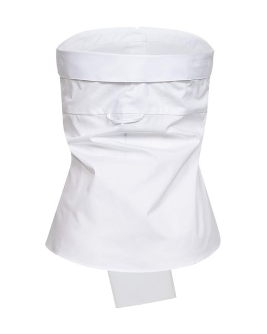 GIUSEPPE DI MORABITO White Tie-Front Strapless Top