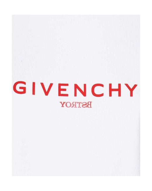 Givenchy White Logo Printed Cropped Sweatshirt