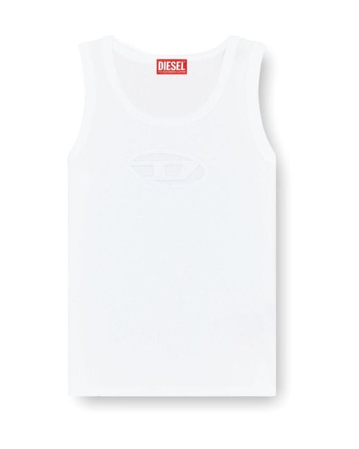 DIESEL White Oval-D Tank Top