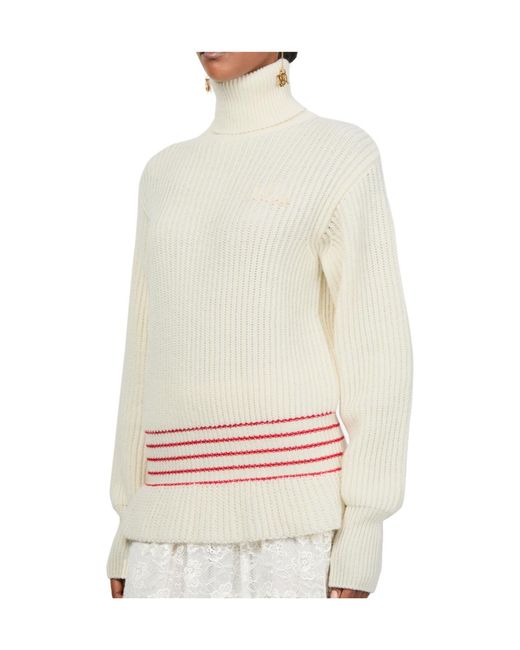 Chloé White High-Neck Long-Sleeved Sweater