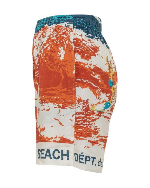 GALLERY DEPT. Orange Surf Zuma Printed Shorts for men