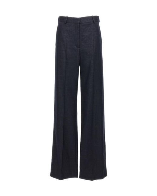 Stella McCartney Blue High-Waisted Straight-Leg Pants