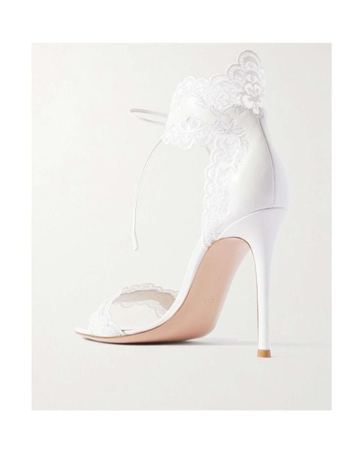 Gianvito Rossi White Open-Toed High-Heeled Sandals