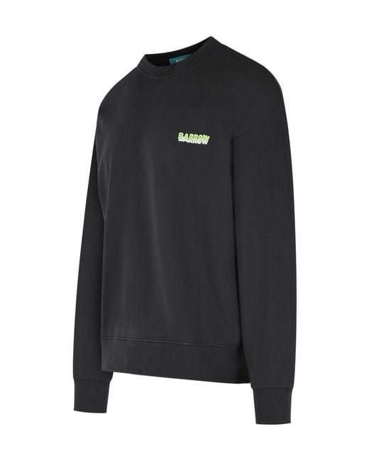 Barrow Black Graphic Printed Crewneck Sweatshirt for men