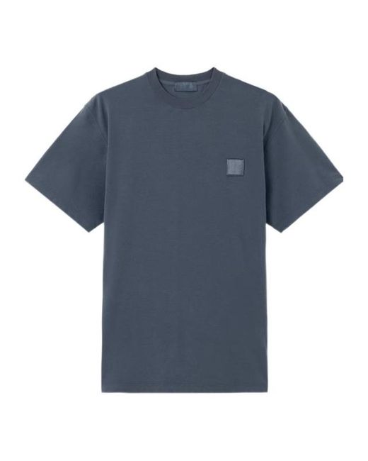 Stone Island Blue Logo Patch Crewneck T-Shirt for men