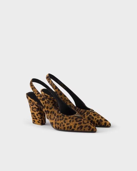Prada Brown Printed High-Heeled Sandals