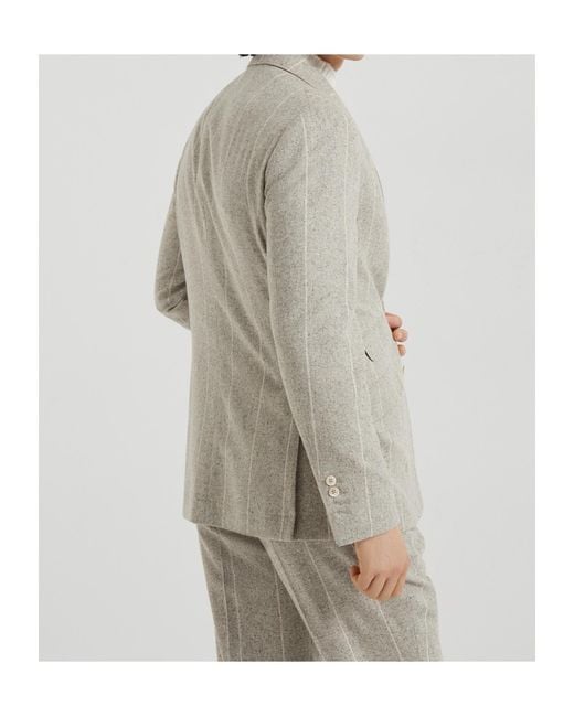 Brunello Cucinelli Gray Deconstructed Cavallo Blazer for men