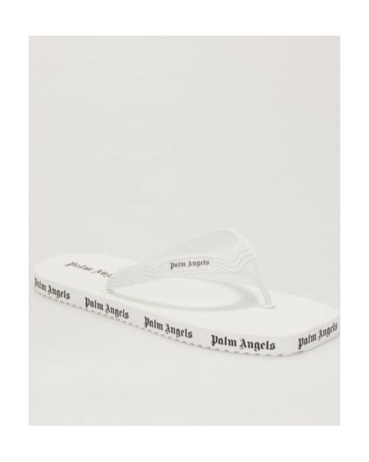 Palm Angels White Logo Printed Flop Flips