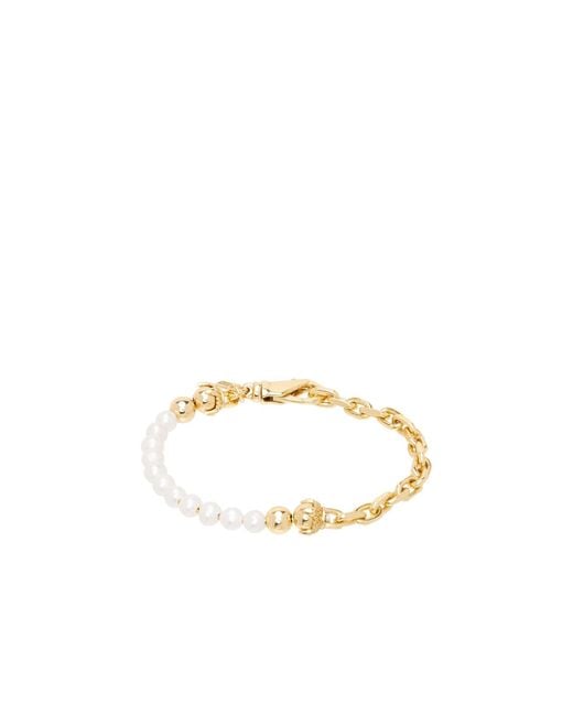 Emanuele Bicocchi Metallic Pearl Bracelet for men