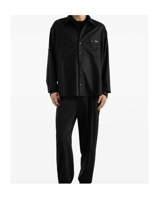 Dolce & Gabbana Black Oversized Flannel Shirt for men